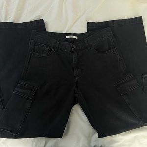 Pacsun Black Baggy Cargo Jeans